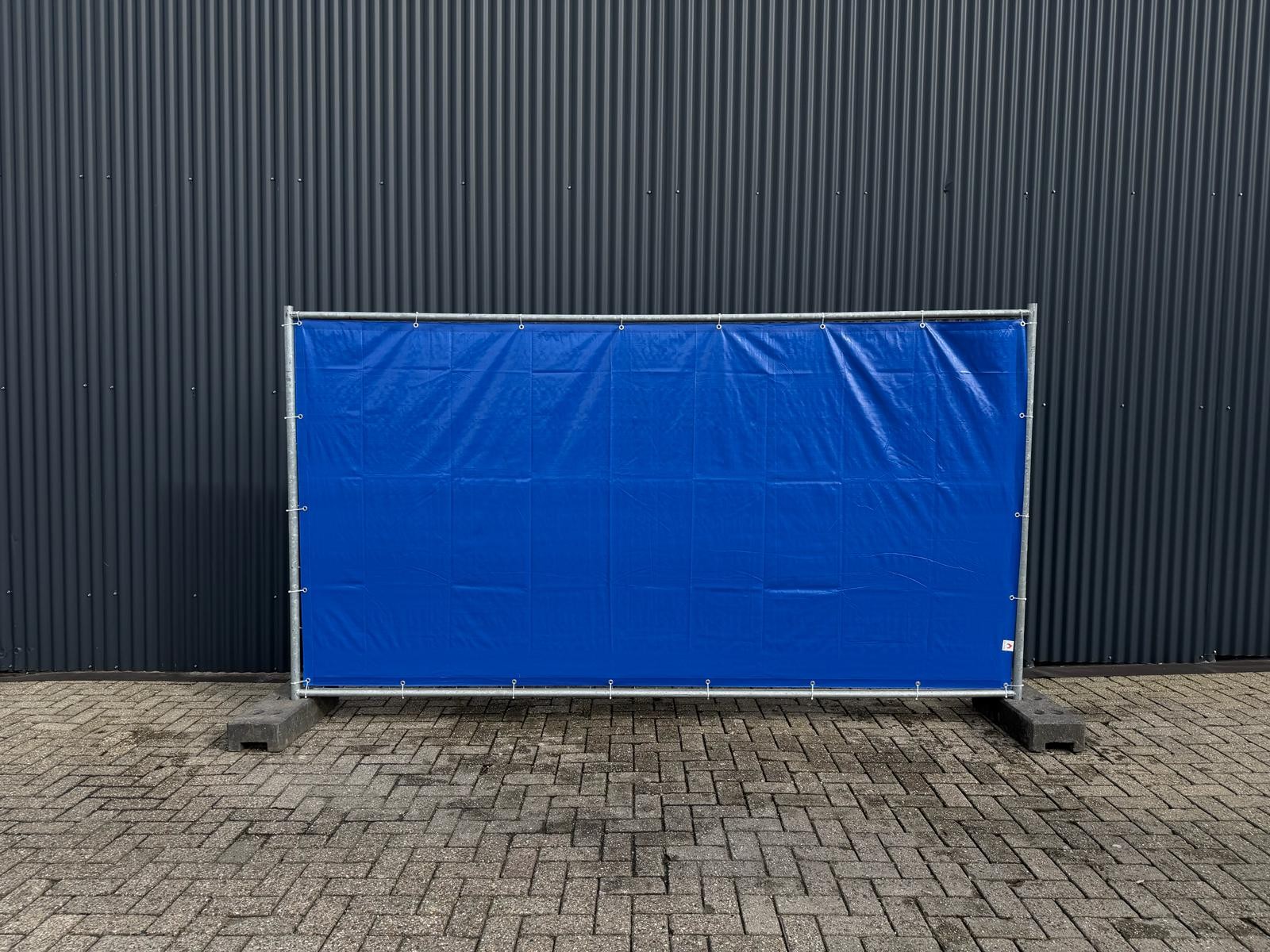 bouwhek blauw gezeild